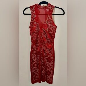 Emerald Sundae Red Lace Dress